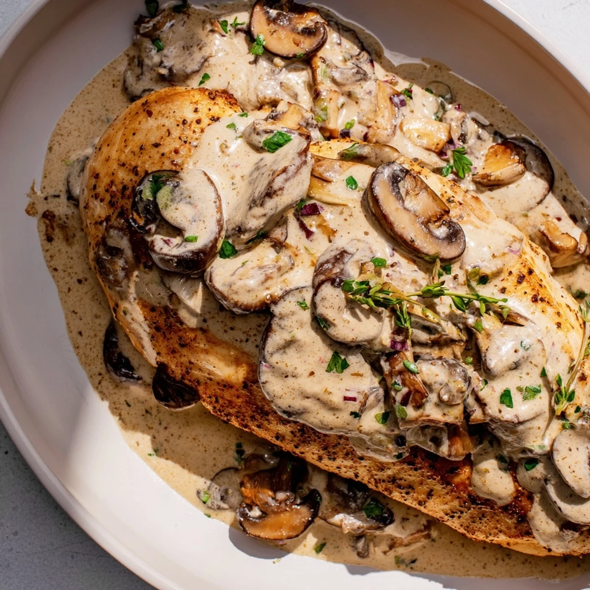 Skillet Seared Chicken Mushroom #15