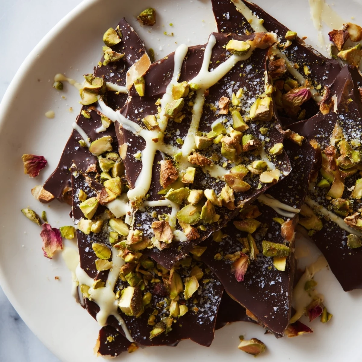 Melted dark chocolate topped with pistachio and phyllo makes this Dubai Chocolate Bark irresistible.