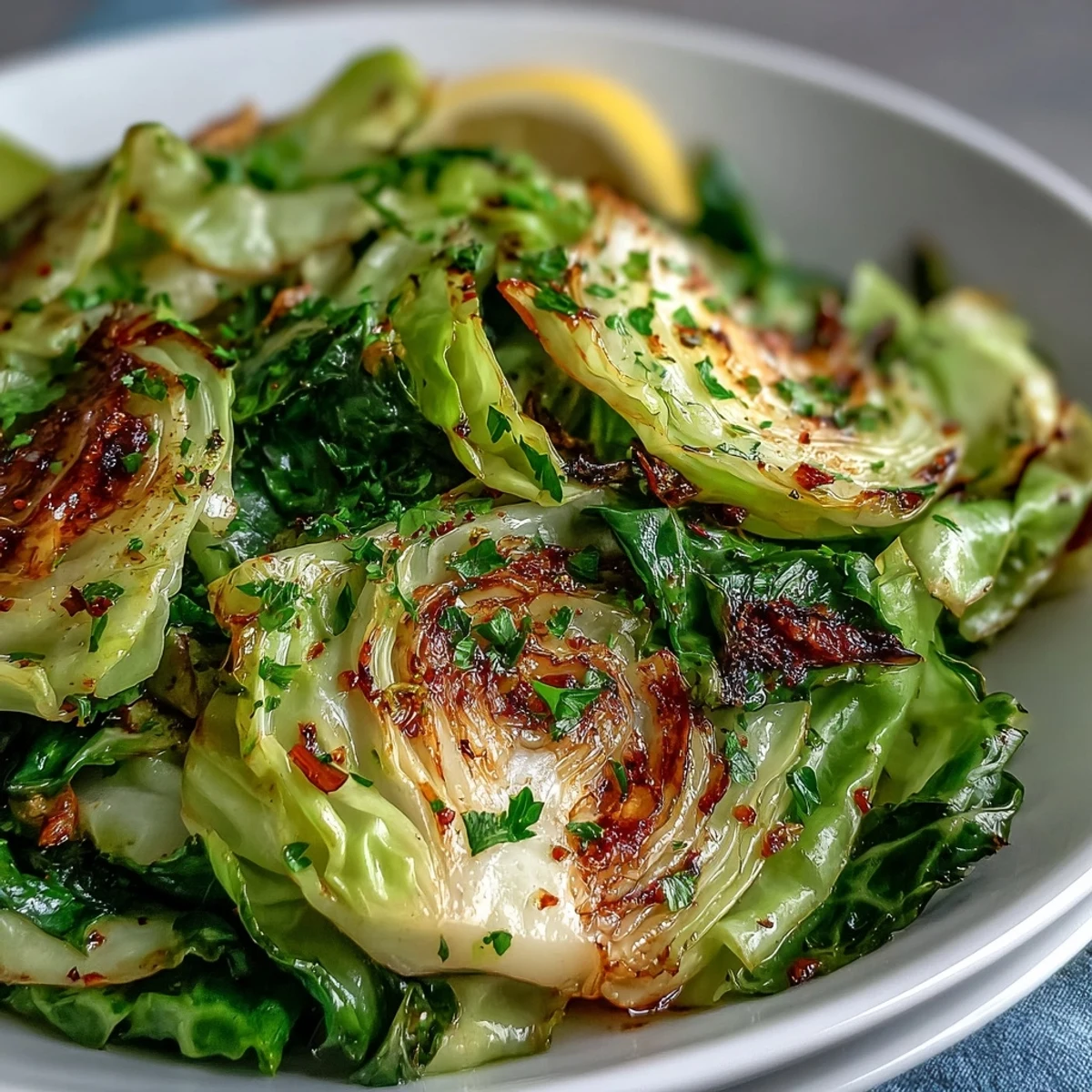 Sautéed cabbage with garlic and Mediterranean spices alongside grilled chicken, showcasing a budget-friendly vegan side dish for dinner.