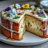 Spring Cake Edible Flowers Lemon