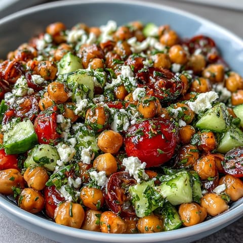 Cold Chickpea Lemon Herb Salad