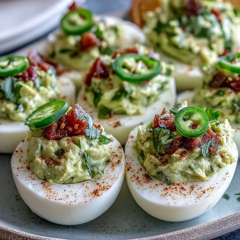 Guacamole Stuffed Deviled Eggs
