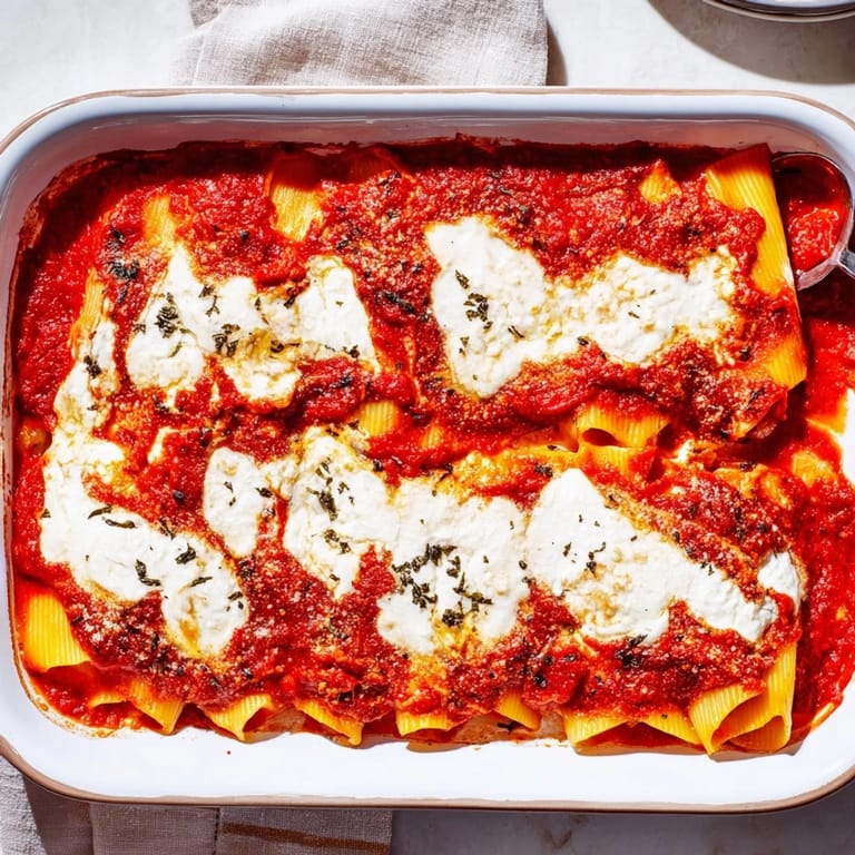 A warm bowl of One-Dish Baked Ziti, a comforting Italian-American pasta bake, ready to be served.