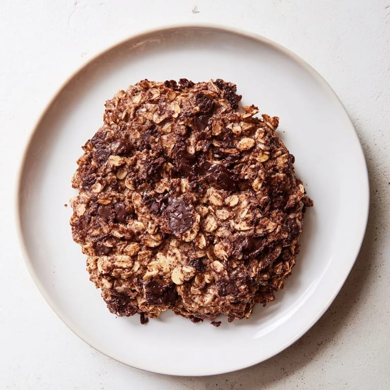 Golden-brown Chocolate Oatmeal Breakfast Cookie, with visible oats, ready for a satisfying, healthy snack.