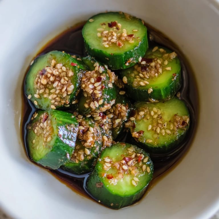 Shake Shake Garlic Cucumbers are plated in a bowl for an easy Asian-inspired side dish or appetizer.