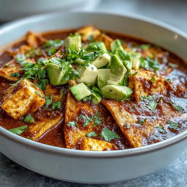 Steaming hot Sopa Azteca featuring a rich red broth, golden tortilla strips, and a dollop of sour cream.