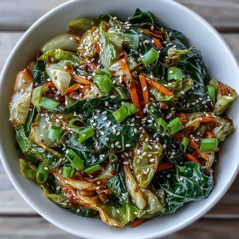 Steaming hot and sour cabbage served alongside fluffy white rice, showcasing glossy vegetables and toasted sesame seeds for a complete Asian-inspired meal.