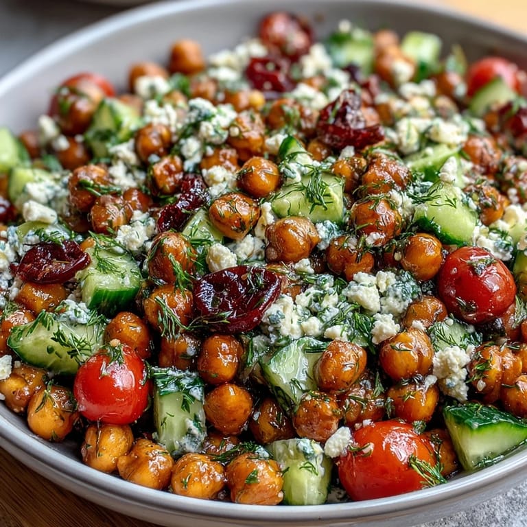 Refreshing Cold Chickpea Salad with Lemon Herbs: Bright Mediterranean flavors in a healthy, vegan-friendly dish loaded with fresh parsley, mint, and tangy lemon.