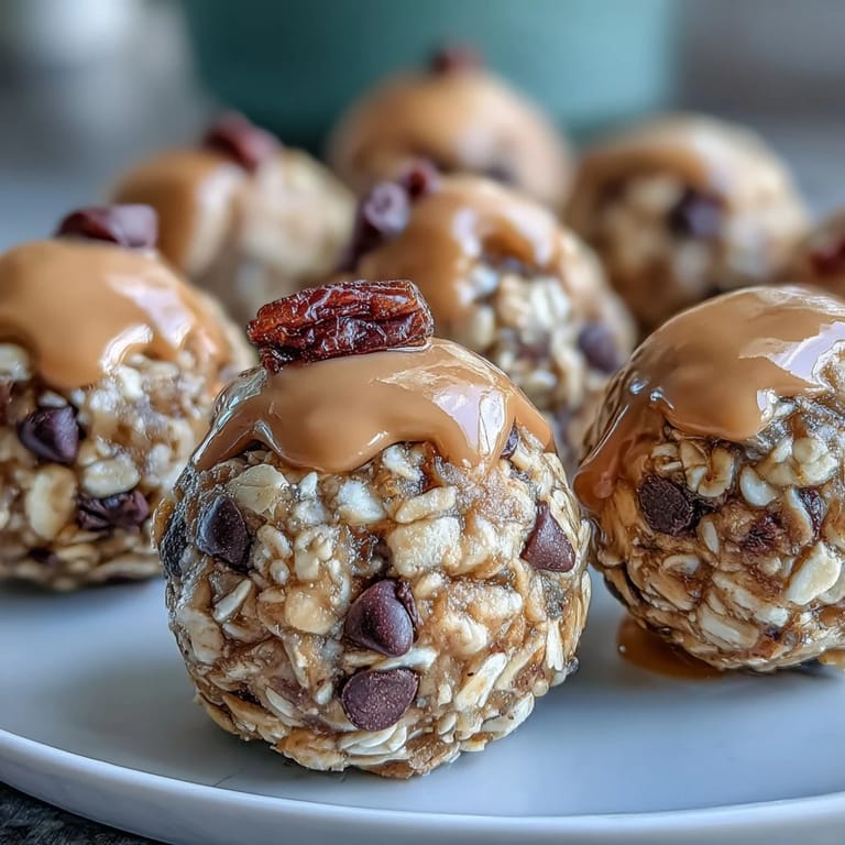 Wholesome no-bake oat bites with peanut butter, honey, and mini chocolate chips, a quick and healthy snack perfect for on-the-go.